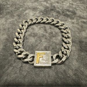 Fendi Bracelet Gold & Silver Designer Vintage